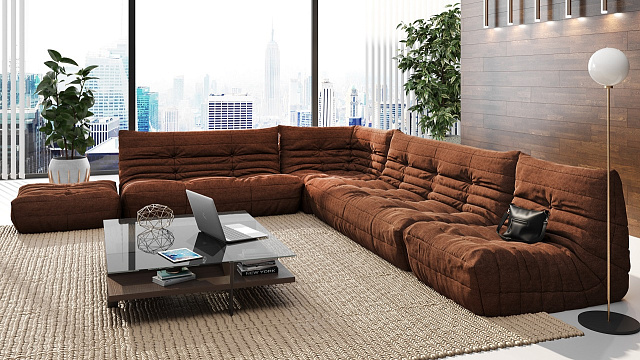 Как выбрать цвет дивана-11, Модульный диван ДеФранс для большой семьи 